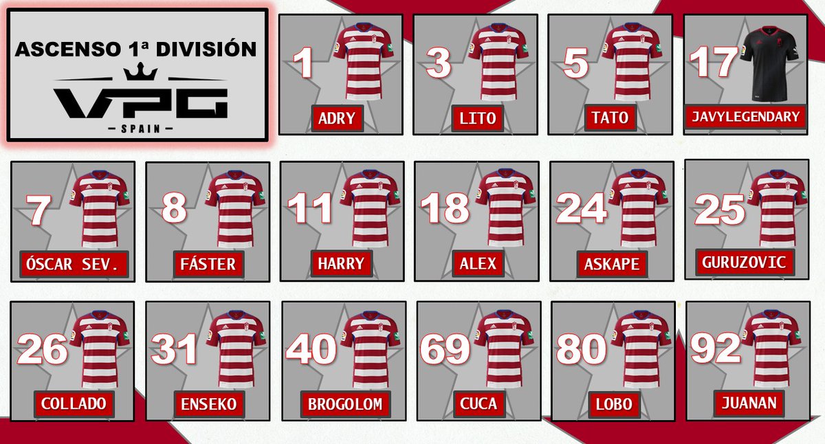 🔴⚪️ 𝟭° 𝗗𝗶𝘃𝗶𝘀𝗶ó𝗻 🔴🎮
<a href="/VPG_Spain/">Virtual Pro Gaming España</a> 🎮

🥂👏🏻😁

Conseguimos el ascenso a 1️⃣ división de VPG Spain 🔝💪🏻
<a href="/GranadaCF_eS/">Granada CF Esports ❤️🎮</a>