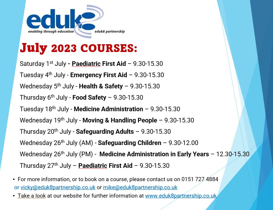 Book on one of our July courses. Liverpool L8 classes - easy public transport links - free parking- friendly tutors - call us on 0151727 4884.