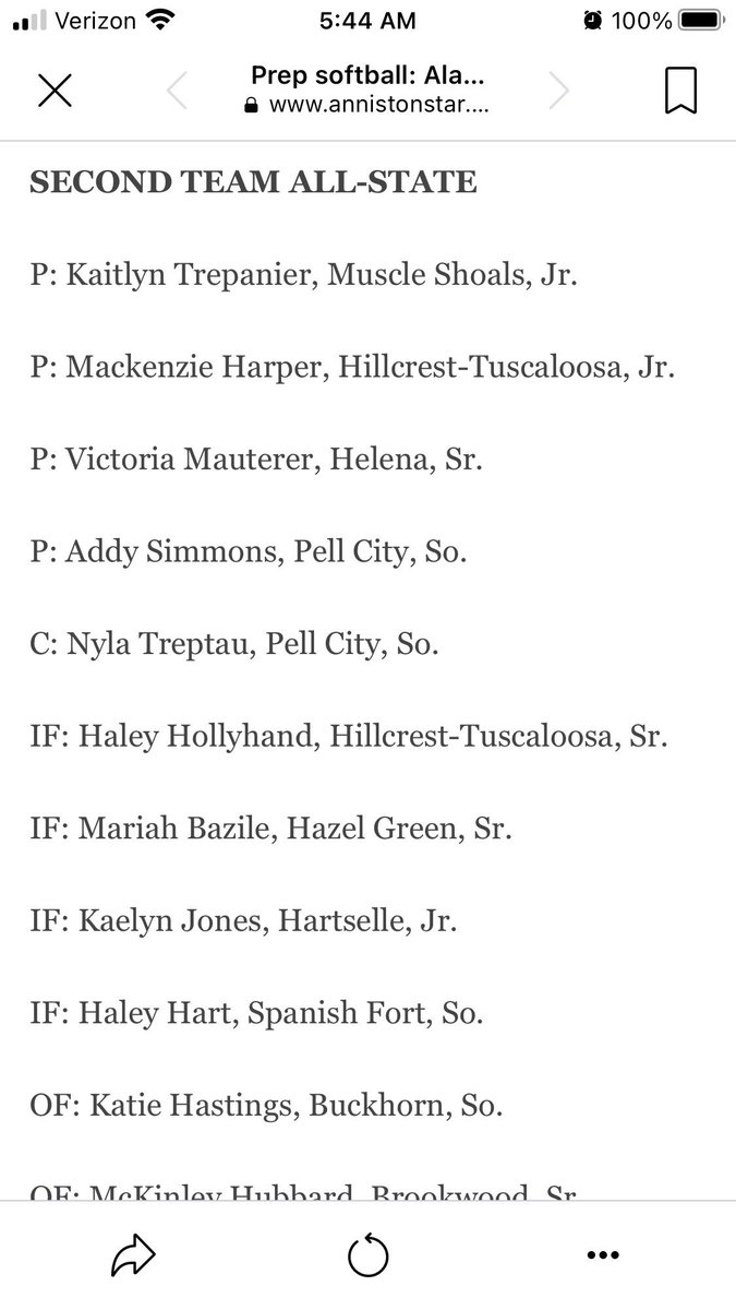 i’m honored to receive 6A second team all state! thanks to all my coaches and people in my life who have built me to where i am! hard work pays off! my teammate <a href="/NylaTreptau2025/">NylaTreptau2025</a> got second team all state as well! well deserved! thank you <a href="/AnnistonStar/">The Anniston Star</a> <a href="/PellCitySB/">Pell City Panthers Softball</a> @FuryGrizzle