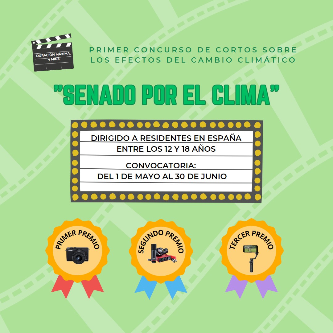Senadoesp's tweet photo. 🕐 ¡Todavía estás a tiempo! 

🎬Participa en el  concurso de cortos sobre los efectos del #CambioClimático: “Senado por el clima”

 📆Plazo de presentación hasta el 30 de junio

🥇Consulta los premios:
https://t.co/19DcsvGEa0

#CambioClimático #JóvenesCreadores  #Agenda2030 https://t.co/3kIigwkHDJ