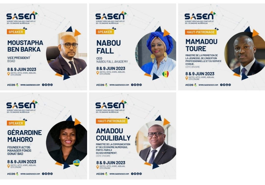 En conversation ce matin ac le Vice-président de la BOAD Moustapha Ben Barka, le ministre de la Communication &amp; de l'Économie Numérique Mamadou Coulibaly, le ministre de la Promotion de la Jeunesse &amp; de l'Insertion Professionnelle Mamadou Touré &amp; <a href="/Naboufall/">Nabou Fall</a> au <a href="/SASEN_CI/">Sommet Africain des Startups</a> <a href="/Le_CI20/">Le #Ci20</a>