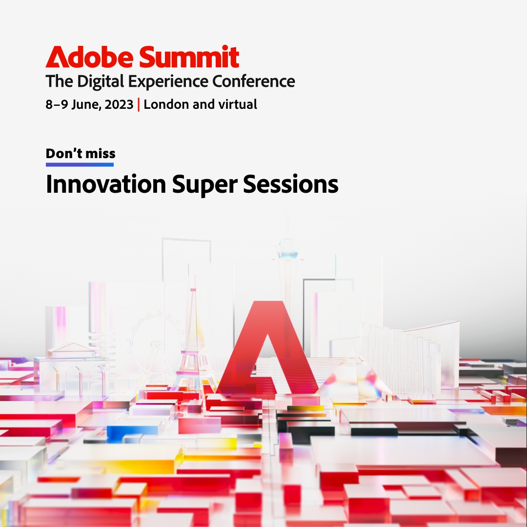 Verpasst nicht unsere #AdobeSummitEMEA Innovation Super Sessions und erfahrt, in welche Richtung es die führenden Unternehmen gerade treibt.📈

📎 adobe.ly/45ZyAAL