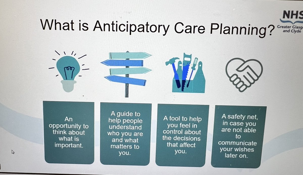 WMTY mini seminar - Anticipatory care planning, what is this and what it is not. @NHSGGC_ACP