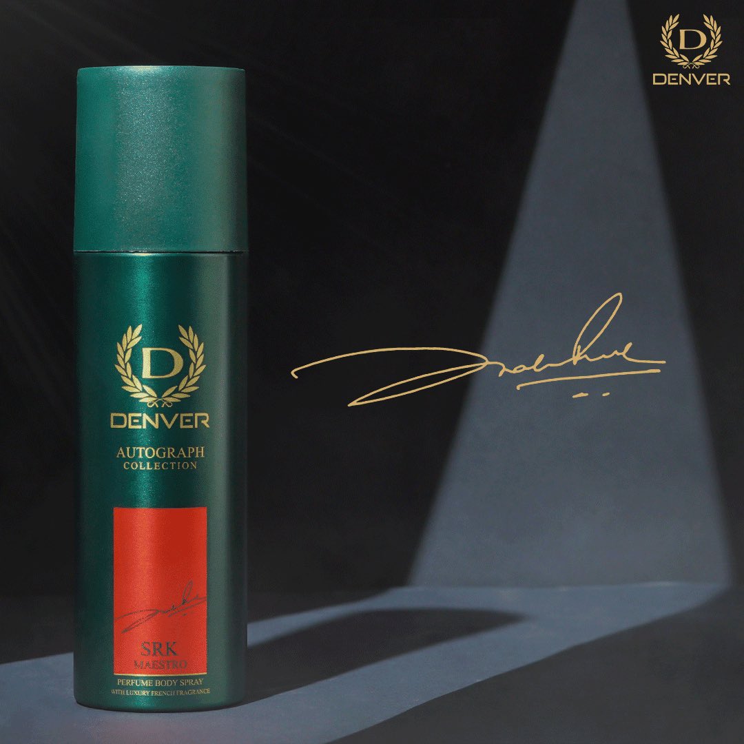 Bring the success to you with Denver SRK Autograph Collection.

🛒Shop now: bit.ly/3P9THtM

#Denver #DenverForMen #ScentOfSuccess #Scent #Deodorant #Musk #Fragrance #Champions #MensGrooming #Style #Perfumes  #DeosForMen #FragranceForMen #Success #SRK #AutographCollection