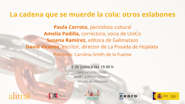 correctoraestil's tweet photo. La liamos en la BPM Cardenal Cisneros, @AytoAlcalaH. En la foto, caras satisfechas junto a @Davidvicentev, @Galimatazo_Ed, @PauCorroto y @smithdelafuente por un público atento y participativo: los traductores de @alianza_alitral. Gracias @acetraductores @CEDROenlinea https://t.co/rNPuit0vgX