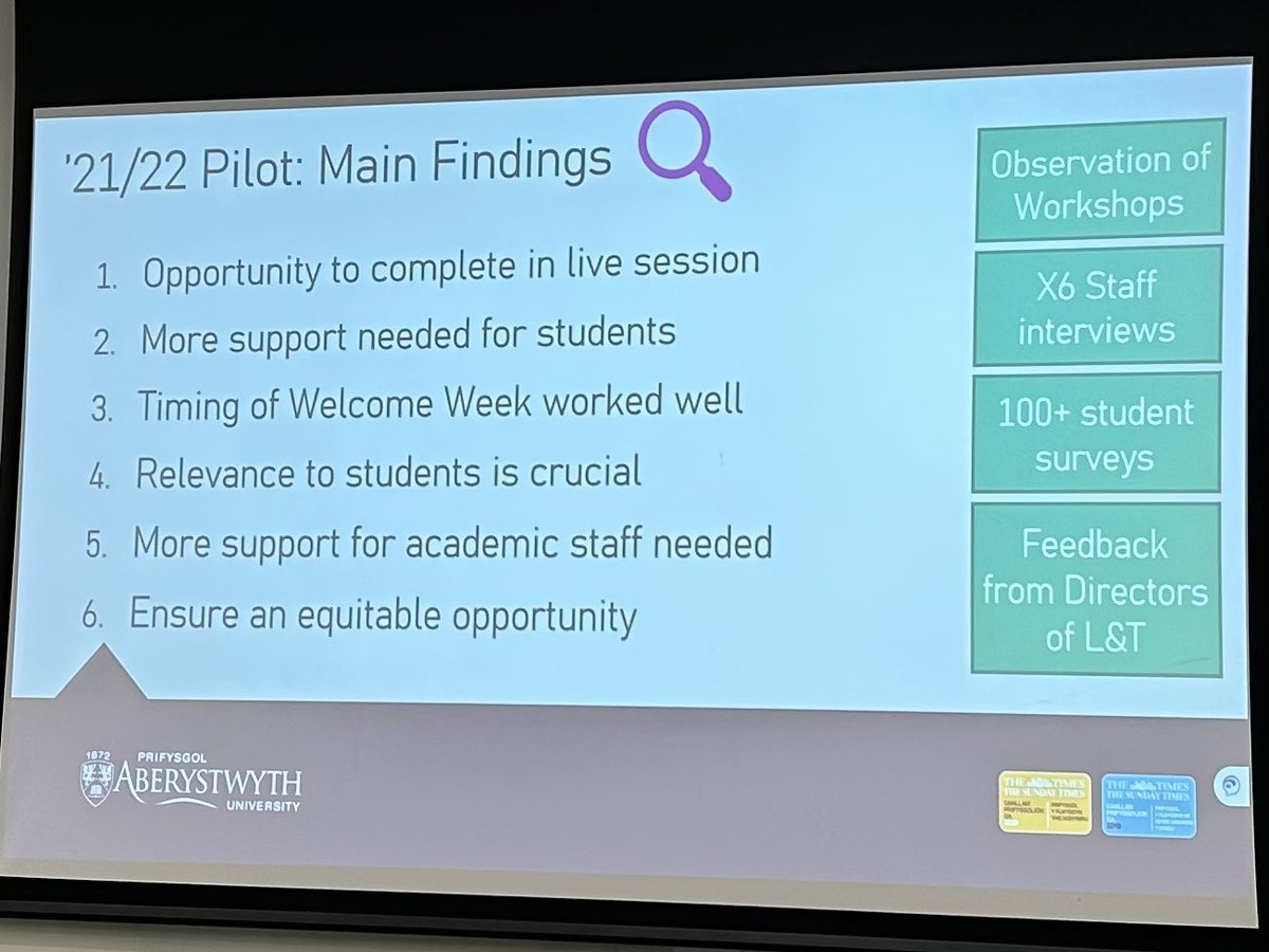 julievoce's tweet photo. Hearing about how @AberUni piloted the @jisc digital discovery tool by trialling different approaches for engaging with students and reviewing reports. Most engagement when introduced in live session and timing of welcome week worked well. #digitalcapabilities https://t.co/QuC9eHFffJ
