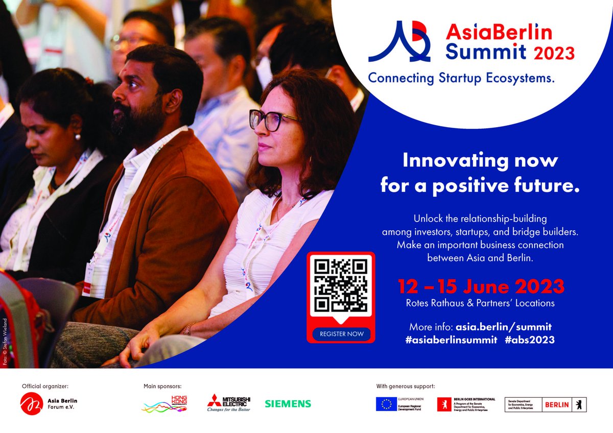 Berlin Partner (@berlinpartner) on Twitter photo Join us at the <a href="/Berlin_Asia/">AsiaBerlin</a> Summit 2023 next week & let's explore topics such as Energy Transition & Green Tech, Mobility & AI! Register for #ABS2023 here👉 lnkd.in/eZCqqZAK. See you there at the #BerlinPartner booth!
Also, don't miss our digital satellite event next Join us at the <a href="/Berlin_Asia/">AsiaBerlin</a> Summit 2023 next week & let's explore topics such as Energy Transition & Green Tech, Mobility & AI! Register for #ABS2023 here👉 lnkd.in/eZCqqZAK. See you there at the #BerlinPartner booth!
Also, don't miss our digital satellite event next