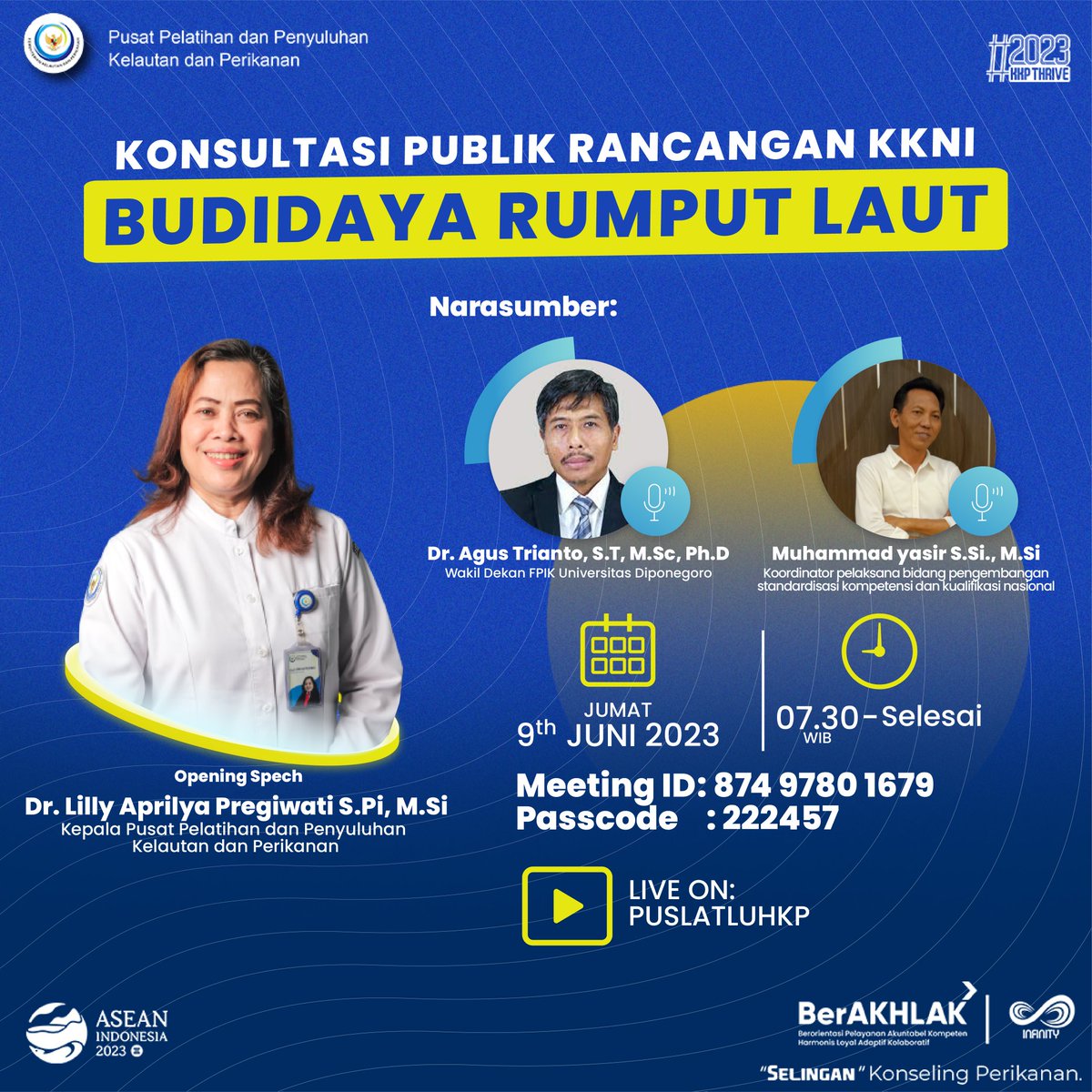 bppsdm_puslatkp's tweet photo. Dalam rangka optimalisasi pembentukan rancangan Kerangka Kualifikasi Nasional Indonesia (KKNI) pada bidang budidaya rumput laut, Puslatluh KP mengundang berbagai stakeholder untuk mengikuti Konsultasi Publik https://t.co/ogFHWToetP