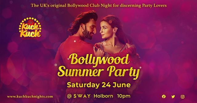 It’s a #Bollywood summer! The heat is on for #KuchKuchNights on #Saturday 24th June at Sway Bar London! Sun, fun, dance, and filmi music, spun by @San_jSanj & @djritu1 🎧🎵😍 + #danceclass by @EmikoJaneIshii ♥️ 💃
🎟️bit.ly/KUCHJune
#summer #bollywoodlondon #london #club