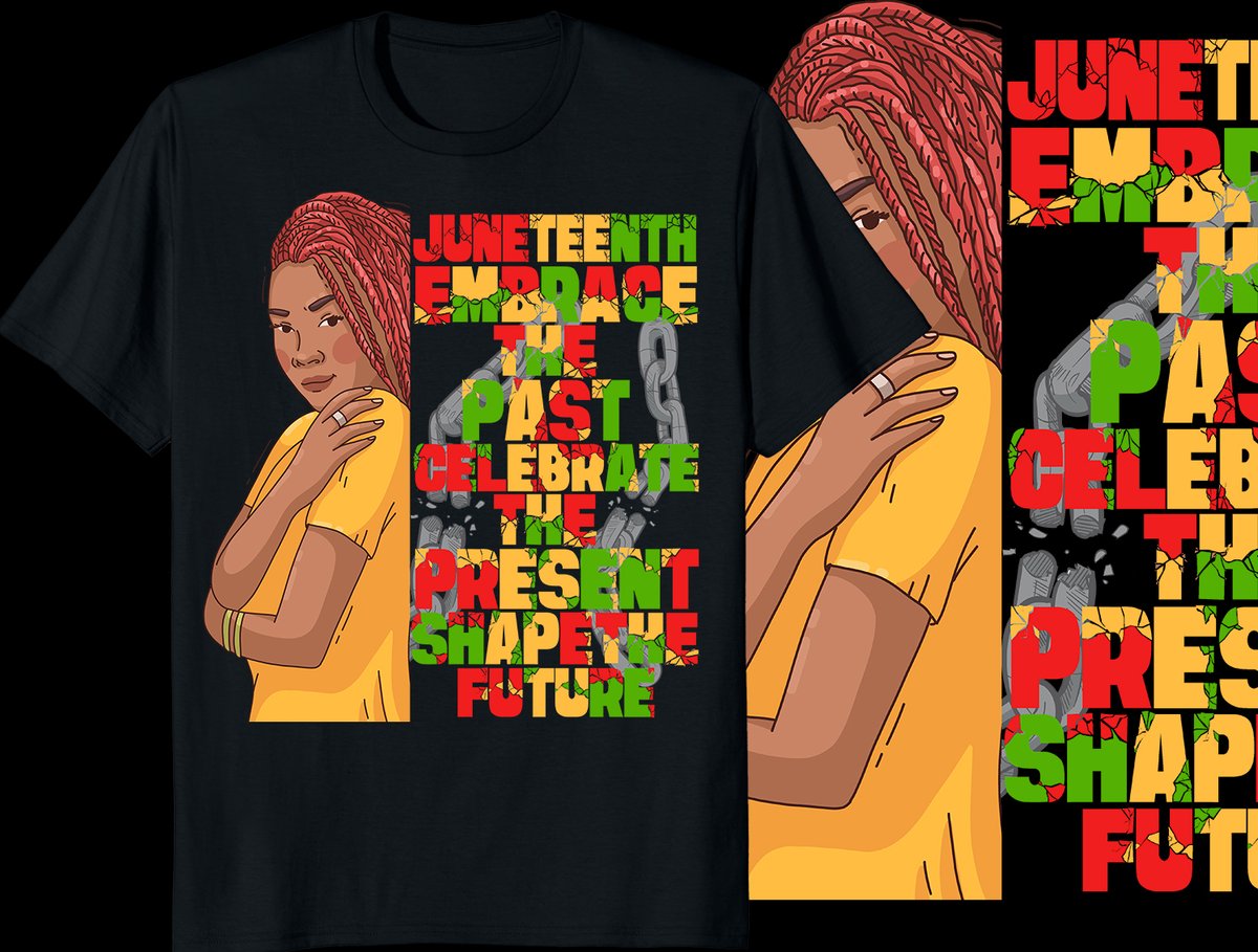Producify1's tweet photo. Amazing #juneteenth t-shirt design one of my work that show some love to the #african #american freedom with a motivational quote in it you can buy it on #Amazon in the link bellow 
https://t.co/gsTF78lo5E https://t.co/YfS5XPL3yD