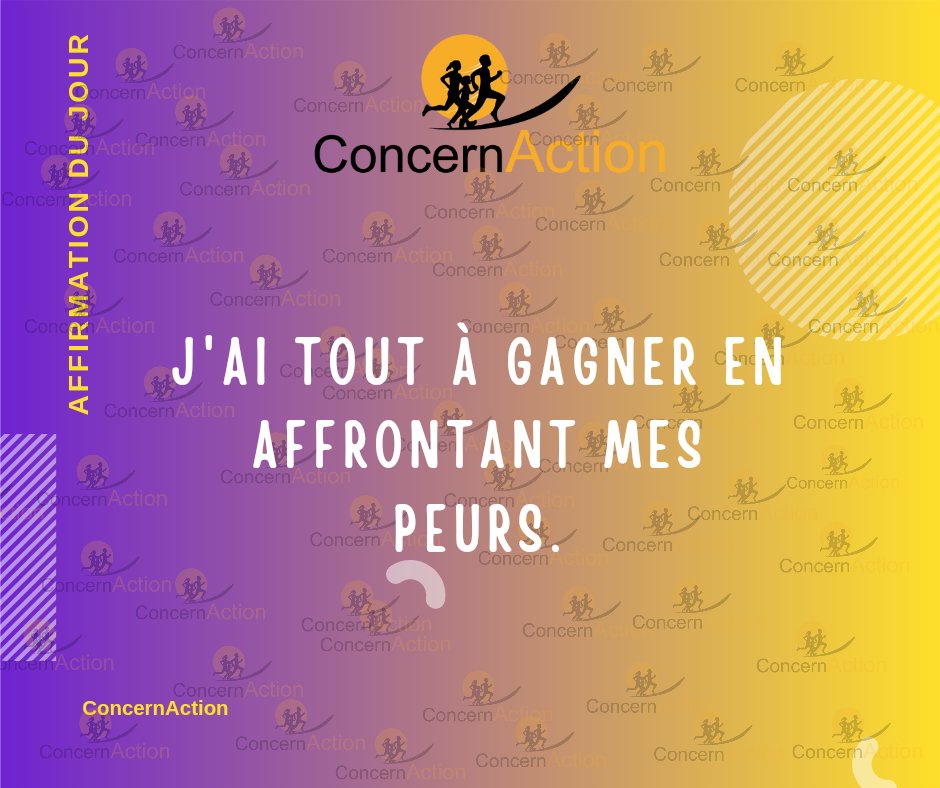 Concern_Action's tweet photo. Ne laisse pas tes peurs t'effrayer.
Bon matin avec #concernaction https://t.co/7VWo9ebc2u
