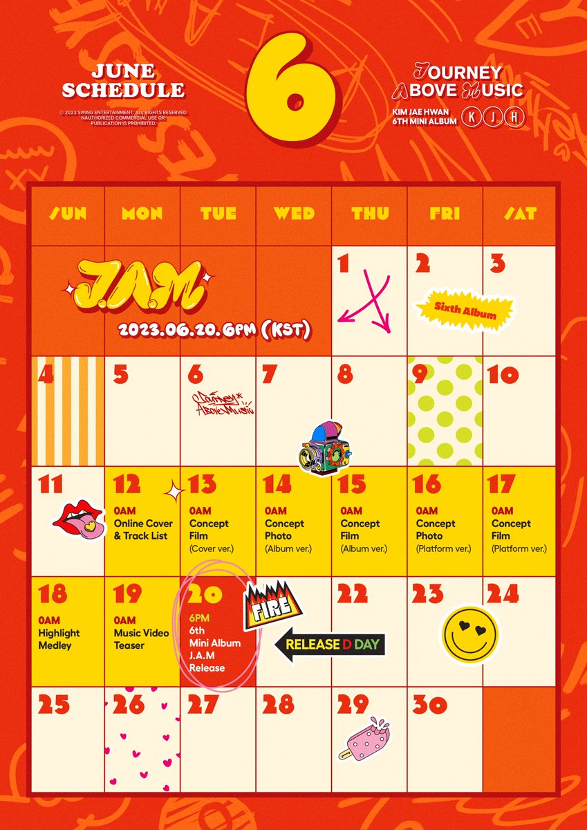 KJH_officialtwt's tweet photo. KIM JAE HWAN 
6th Mini Album [J.A.M] 
Scheduler

📀Release
2023.06.20 (TUE) 6PM

#김재환 #KIMJAEHWAN #JAM https://t.co/75kxCyKw9p