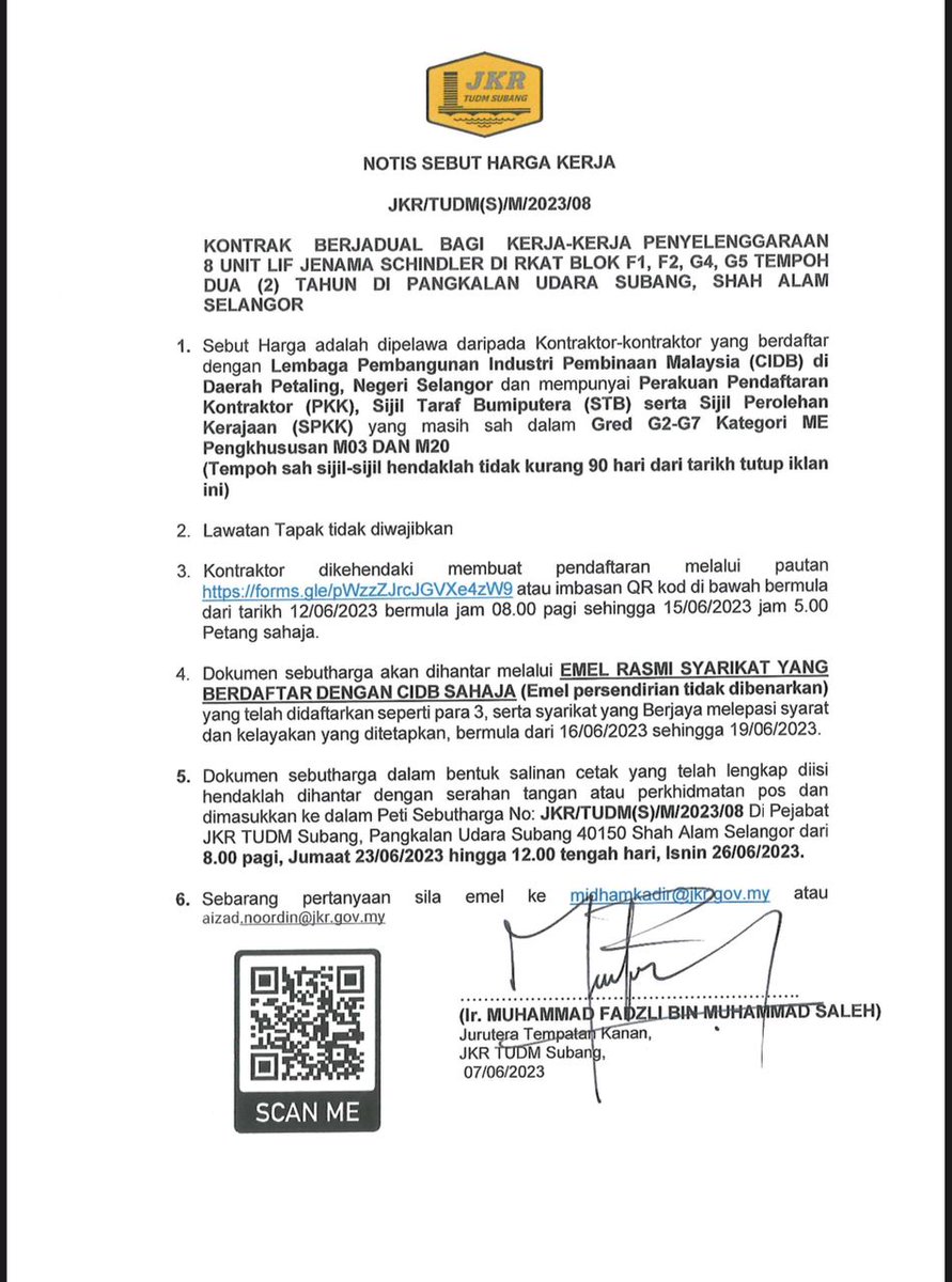 Notis sebutharga kerja Mekanikal 2023
<a href="/csfbjkr/">CSFB JKR</a> <a href="/Ir_faDZli/">faDZli</a> <a href="/JKRSelangor/">JKR Selangor</a> <a href="/UTSSelangorJKR/">JKR UNIT TENTERA SELANGOR</a>