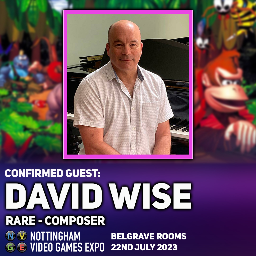 We're delighted to announce that @David_Wise 
Composer of Video Game Soundtracks, including the #DonkeyKong  Country series, #SnakePass and Yooka Laylee is part of Nottingham Video Games Expo this July!!  

Buy your tickets here - NottsVGE23.eventbrite.co.uk 

#NottsVGE #battletoads