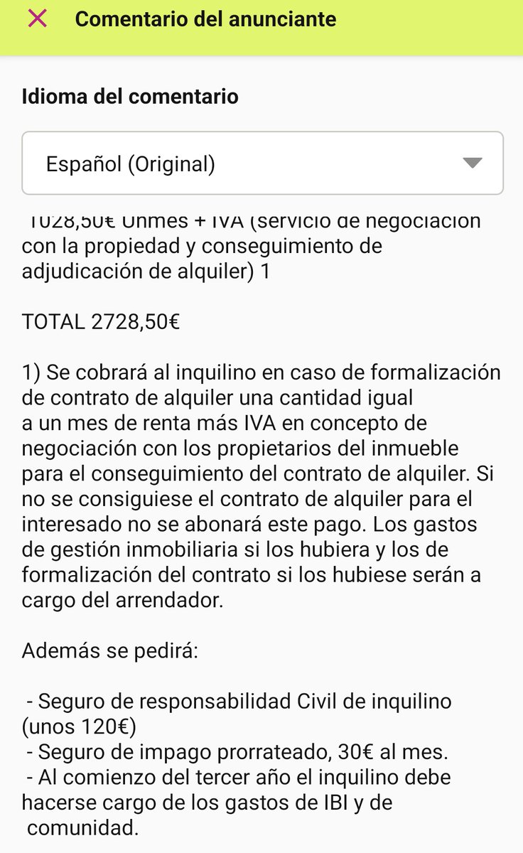 shul_evolution's tweet image. Estoy intentando buscar algo decente donde poder vivir con mi hijo de 2 años y es imposible.

ESTO ES DE LOCOS.

#alquiler #Abusos #Inmobiliarias #idealista