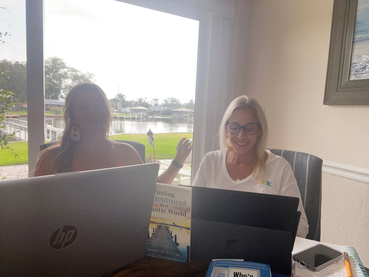 Karen_Nutter's tweet photo. Caught in the Act…working hard at developing a specialized team development program for a client. #teamdevelopment #salestips #CBKAdvising https://t.co/TliRzjKCwB