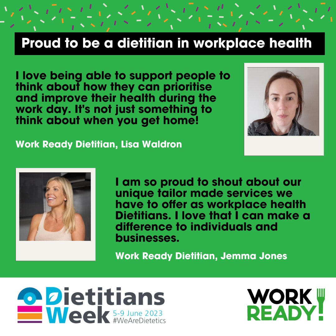 BDAWorkReady's tweet image. We asked our Work Ready dietitians, to tell us why they are proud to work within the workplace health and nutrition sector…
#DW2023 #WeAreDietetics