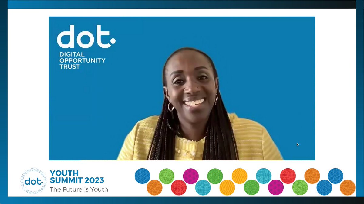 Through peer-to-peer training, 86% of young people who graduated from DOT's Digital Jobs program increased their income by 20% or more, securing work in the digital economy. ~ 𝗩𝗶𝗼𝗹𝗲𝘁𝘁𝗲 𝗨𝘄𝗮𝗺𝘂𝘁𝗮𝗿𝗮, Regional VP- Africa, @DigitalOppTrust at the #DOTYouthSummit