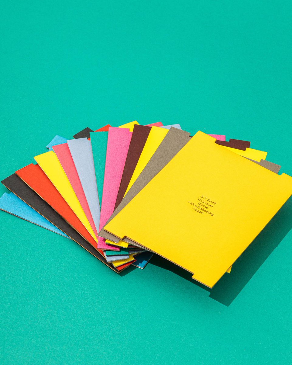 GFSmithpapers's tweet image. The 12 cards within the #Colorflute swatch demonstrate some of the thousands of colour pairings and embossing capabilities offered to elevate your print and packaging, available in 55 colours &amp;amp; 24 embossings from the @colorplanpapers range🌈 Learn more &amp;gt; bit.ly/3zmrVkS