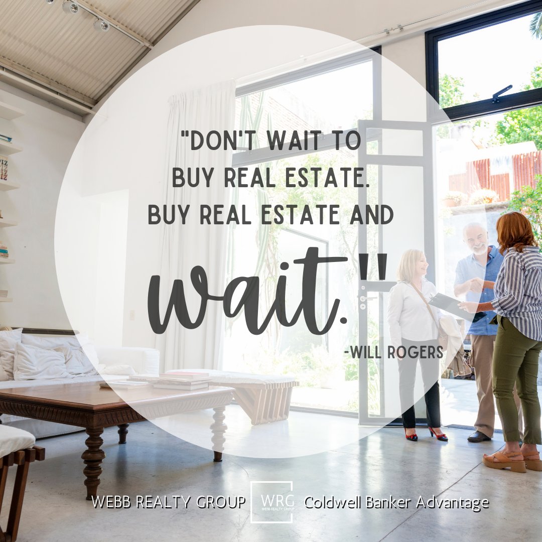 Real estate appreciates in value over time, and by simply “waiting” you are “nurturing” your investment, giving it time to grow to its future value.

#webbrealtygroup #webbrealtygroupnc #ncrealtor #nchomes #raleighhomes #realtorlife #howtosellahouse #howtobuyahouse