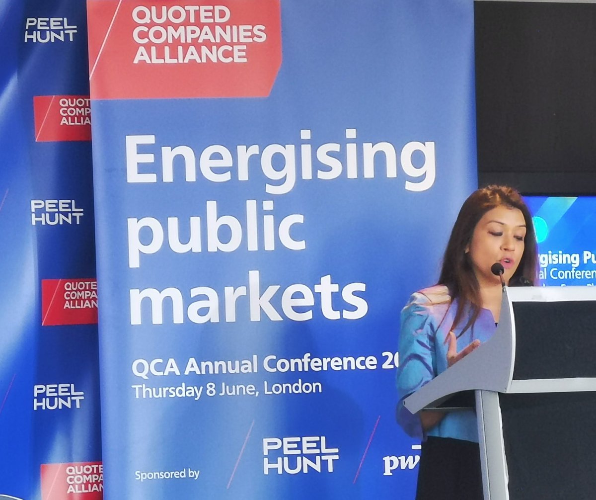 Closing our conference is @TulipSiddiq MP, who is speaking about the importance of British enterprise and their value to the UK economy.
#britishbusiness #london #QCAannualconference #smallcaps #midcaps #growthcompanies #policy #economy #financialmarkets #publicmarkets