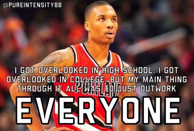 WinningCoaches's tweet photo. "I got overlooked in high school. I got overlooked in college. But my main thing through it all was to just outwork EVERYONE."

- via Damian Lillard, Portland Trailblazers https://t.co/wt7L5mLmrx