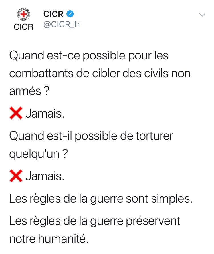 Les règles de la guerre préservent notre humanité 👇