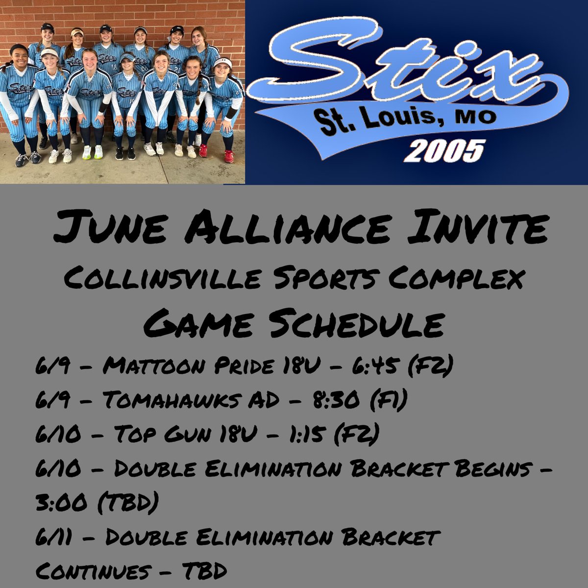 STL Stix Elite 05 Softball Team tweet media