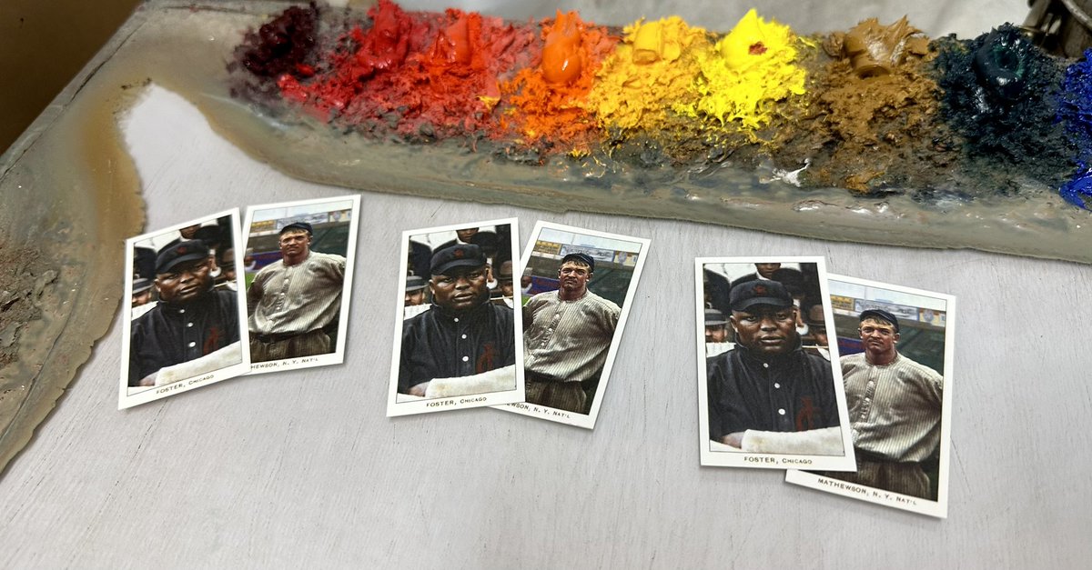 ICYMI, it’s giveaway time! Follow me and retweet this before 9:00 PM EDT on Friday, June 9 and I'll pick three random winners—each will receive my T206-themed business cards of two incredible pitchers, Christy Mathewson and Andrew “Rube” Foster.