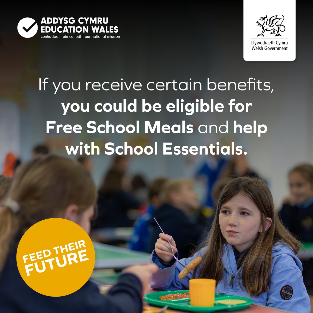 Welsh Government Education (@wg_education) on Twitter photo Parents and carers!📣
You can claim an extra payment for School Essentials, like uniform and classroom equipment, if your child is eligible for Free School Meals.
Apply here:
gov.wales/get-help-schoo…
#FeedTheirFuture
<a href="/CymruNAHT/">NAHTcymru</a>
<a href="/CeredigionCC/">Ceredigion Council</a>
@MerthyrCBC
<a href="/NPTCouncil/">Neath Port Talbot Council</a> Parents and carers!📣
You can claim an extra payment for School Essentials, like uniform and classroom equipment, if your child is eligible for Free School Meals.
Apply here:
gov.wales/get-help-schoo…
#FeedTheirFuture
<a href="/CymruNAHT/">NAHTcymru</a>
<a href="/CeredigionCC/">Ceredigion Council</a>
@MerthyrCBC
<a href="/NPTCouncil/">Neath Port Talbot Council</a>