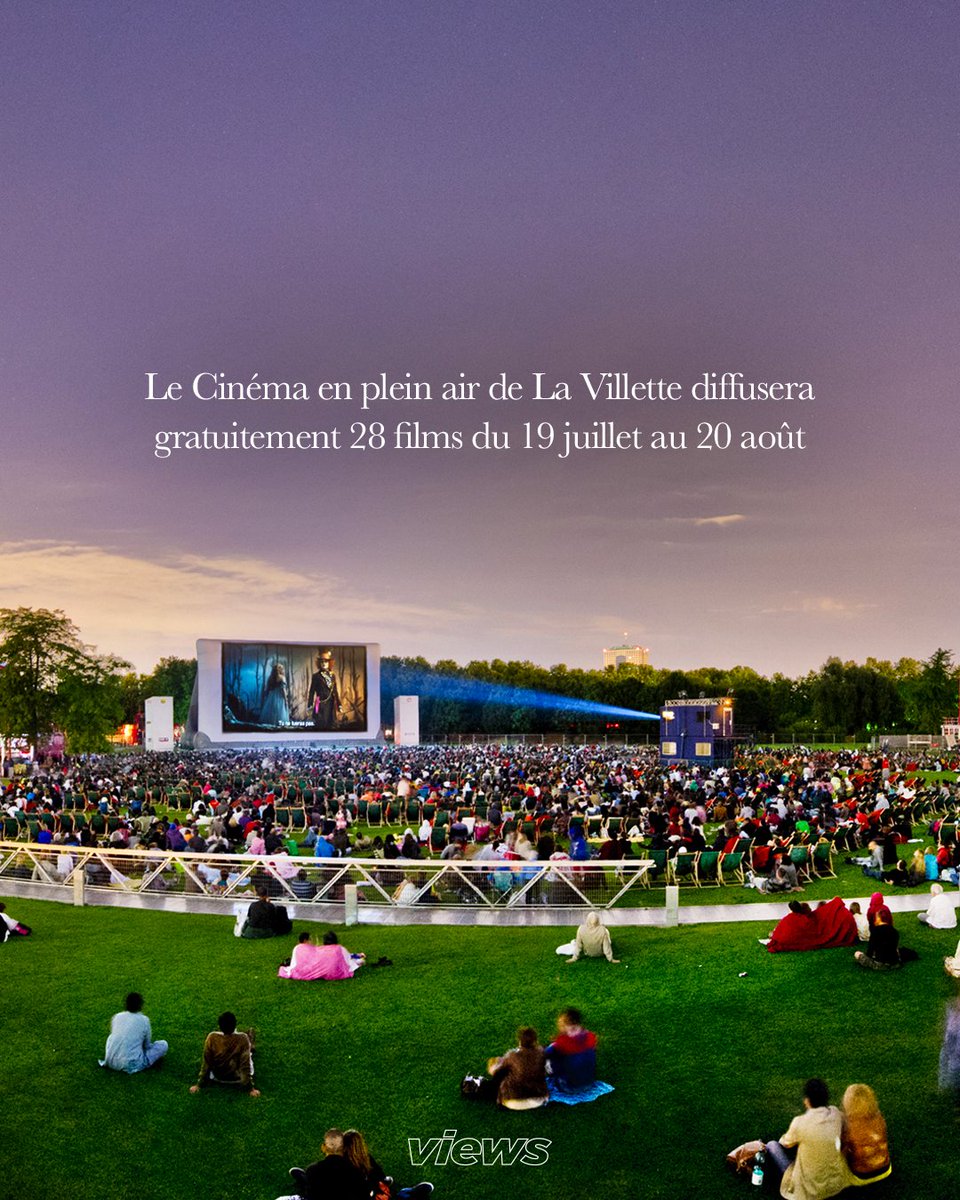 viewsfrance's tweet photo. À Paris, le festival de Cinéma gratuit et en plein air de La Villette reviendra cet été pour sa 33e édition 🎥

Parmi les films diffusés, on retrouvera notamment :

-Parasite de Bong Joon Ho
-Les Misérables de Ladj Ly
-Dunkerque de Christopher Nolan
-Le Mans 66 de James Mangold
-Top Gun de Tony Scott
-Ocean’s eleven de Steven Soderbergh
-West Side Story de Steven Spielberg