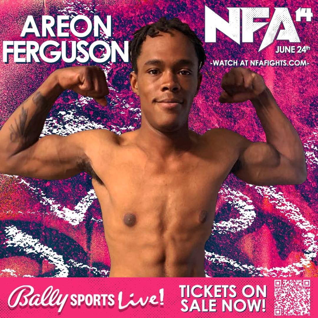 Nemesisfighting's tweet image. Get your tickets to see Areon Ferguson step into the #Nemesis cage on June 24 at @ballysportslivestl inside @BPVSTL 

🎫 tickets 🎫 are going fast, get yours now at tinyurl.com/Nemesis14Tix
🏢 Ballpark Village St. Louis 
📺 NFAfights.com

#localmma #livemma #stlmma #STL
