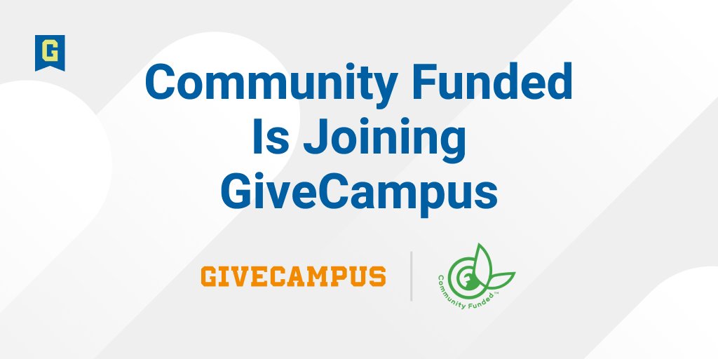 We are excited to announce that <a href="/CommunityFunded/">Community Funded</a>  is joining <a href="/GiveCampus/">GiveCampus</a>, the premier fundraising platform for nonprofit educational institutions. go.givecampus.com/about-us/award…