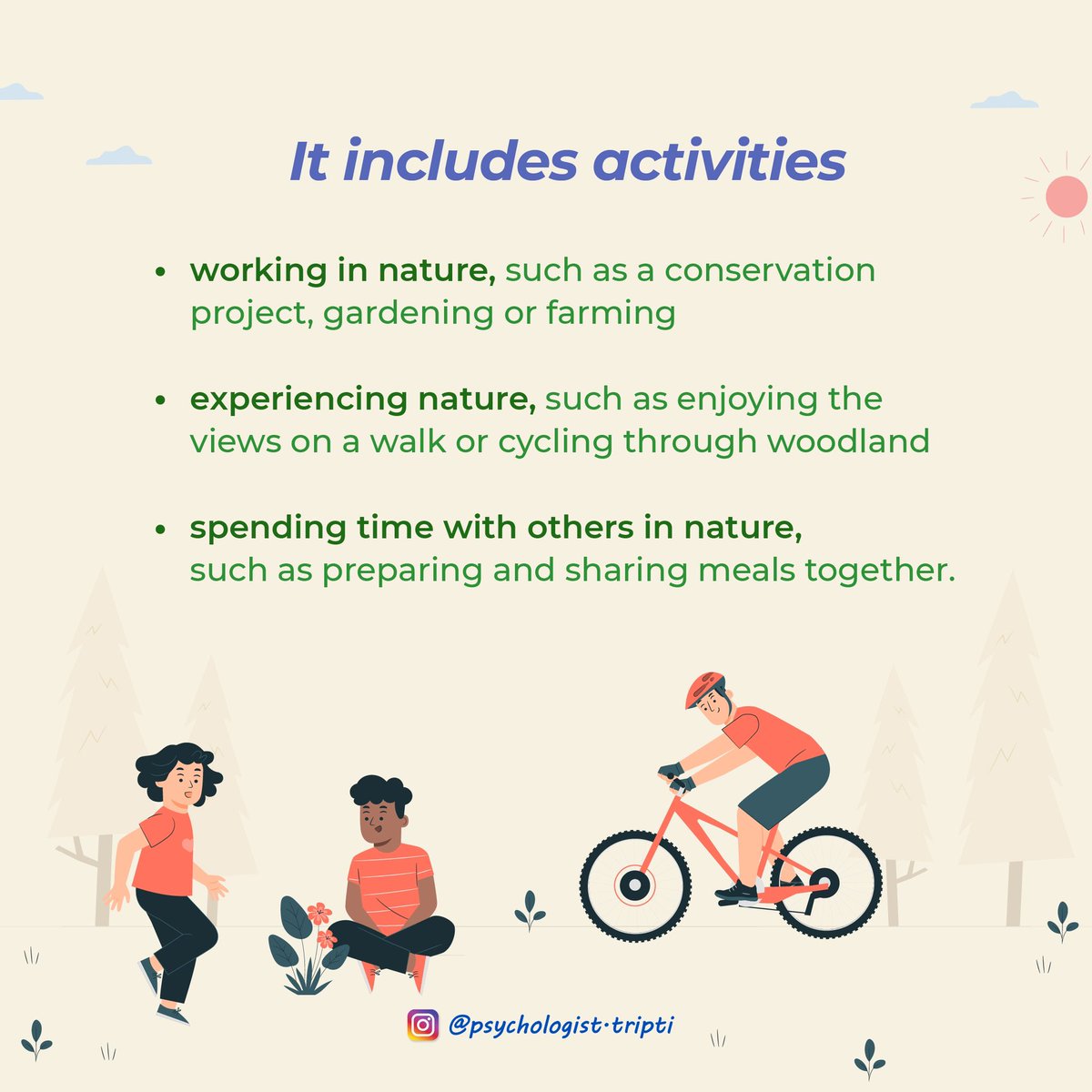 Nature is not just a beautiful backdrop, but also a powerful ally in therapy. Being outdoors have an extremely calming effect on our kind and body and help your kids relax when feeling stressed or anxious. 
Have you tried this game-changer in mental health treatment?
#ecotherapy