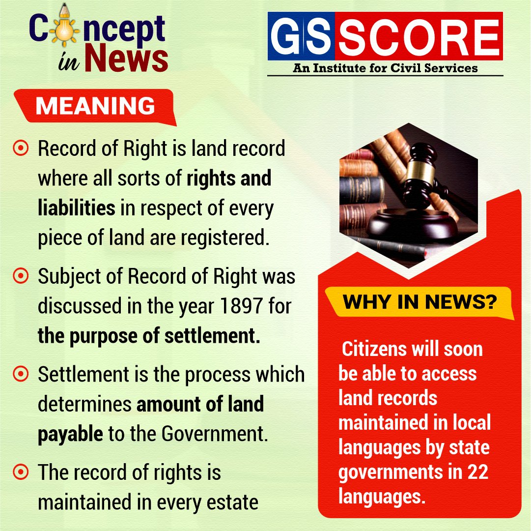 #ConceptIn
News𝐓𝐨𝐩𝐢𝐜: Record-of-Rights (RoR)
𝐅𝐨𝐫 𝐌𝐨𝐫𝐞 𝐍𝐞𝐰𝐬 𝐂𝐥𝐢𝐜𝐤 𝐇𝐞𝐫𝐞: bit.ly/3CWdmXD
Source - @the_hindu

#LandOwnership #PropertyRights #LandTitle #LandDocumentation #upscexam #IASSCORE #GSSCORE
@the_hindu
Source -@the_hindu
