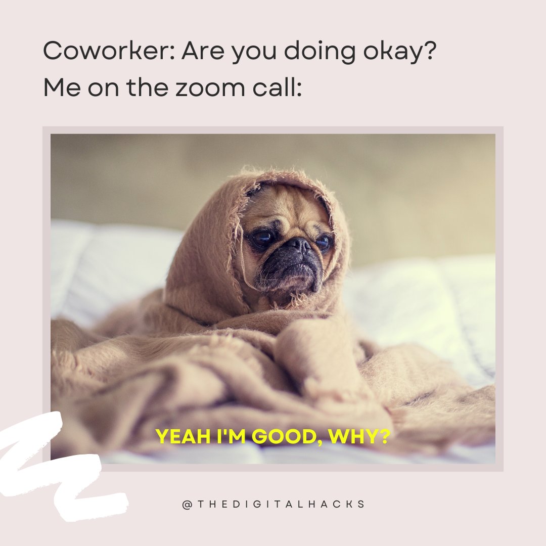😵‍ #feelings 

#coworking #remotework #remoteworking #onlinework #agency #digitalagency #onlineageny #workingonline #meetings #zoomcalls #zoommeetings
