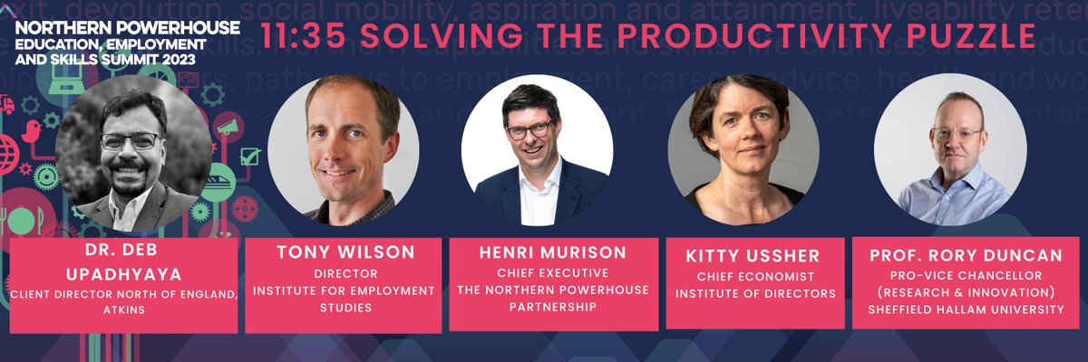 📣#NPEESS23 PANEL ANNOUNCEMENT!📣

We'll be talking to <a href="/henrimurison/">henrimurison.bsky.social</a>, <a href="/kittyussher/">Kitty Ussher</a>, <a href="/tonywilsonIES/">Tony Wilson</a>, @ProfRoryDuncan and <a href="/deb_hsd/">Dr. Deb Upadhyaya</a> on solving the #productivity puzzle and powering up the North's economy. 🔋

Tickets: tinyurl.com/4jn8s36z 🎟️