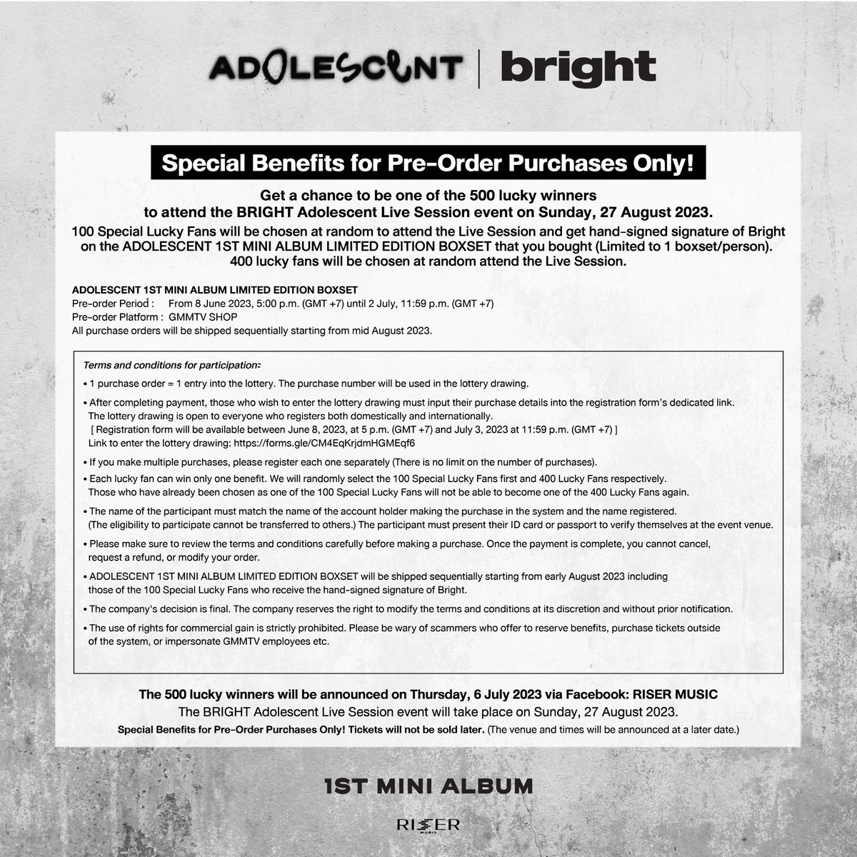 BRIGHT ADOLESCENT 1ST MINI ALBUM BOXSET BRIGHT ADOLESCENT 1ST MINI