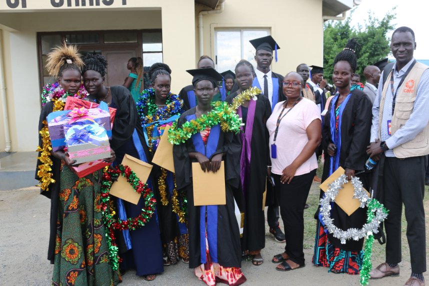 CARE and Jonglei Christian Vocational Boarding School are celebrating the graduation of 73 young men and women in Bor, after completion of a 6-month vocational training program in tailoring, computer skills and electronics. 15 graduates were sponsored by the FEED II project.
