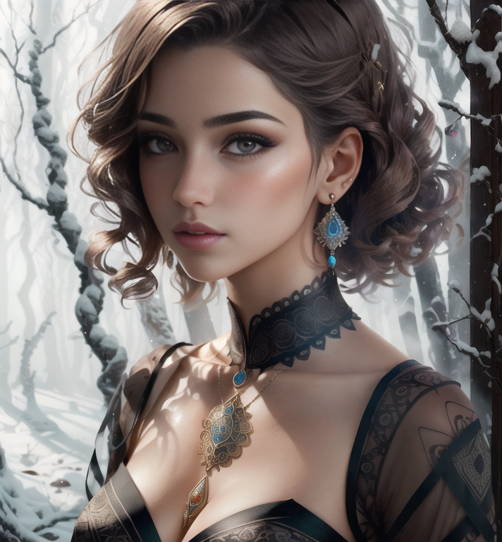 Aamak_Rith's tweet photo. ๐ฒโ๏ธ Lost in the enchantment of a snowy forest, she walks gracefully, her breath mingling with the crisp winter air. Amidst the serene beauty, she becomes one with nature, an ethereal muse in a winter wonderland. โ๏ธโจ #AIart #WinterMuse #DigitalArt #StableDiffusion https://t.co/fDb251y9Mw