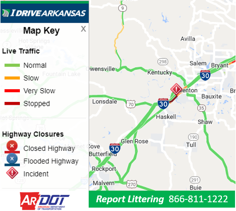 IDrive Arkansas on Twitter: "Saline Co: (UPDATE) I-30 EB remains ...