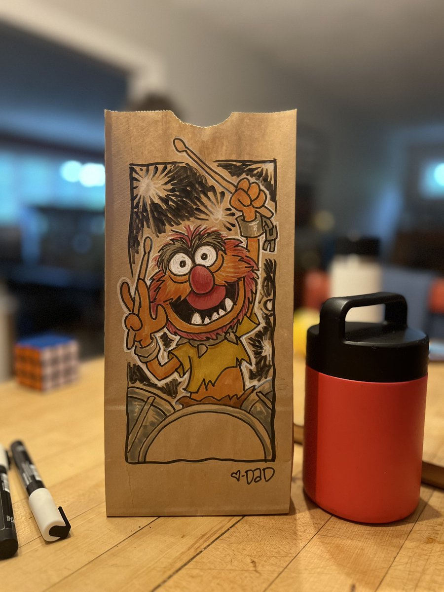 jacobsaariaho's tweet photo. Thursday’s Lunch Bag Art (6/8/23): Animal (No.218)
#lunchbagart #brownbagart #kids #dad #parenting #drawing #doodle #instaart #drawdaily #muppets #themuppets #themuppetshow #electricmayhem #muppetsmayhem #doctorteethandtgeelectricmayhem #disneyplus https://t.co/74i77iR5NQ