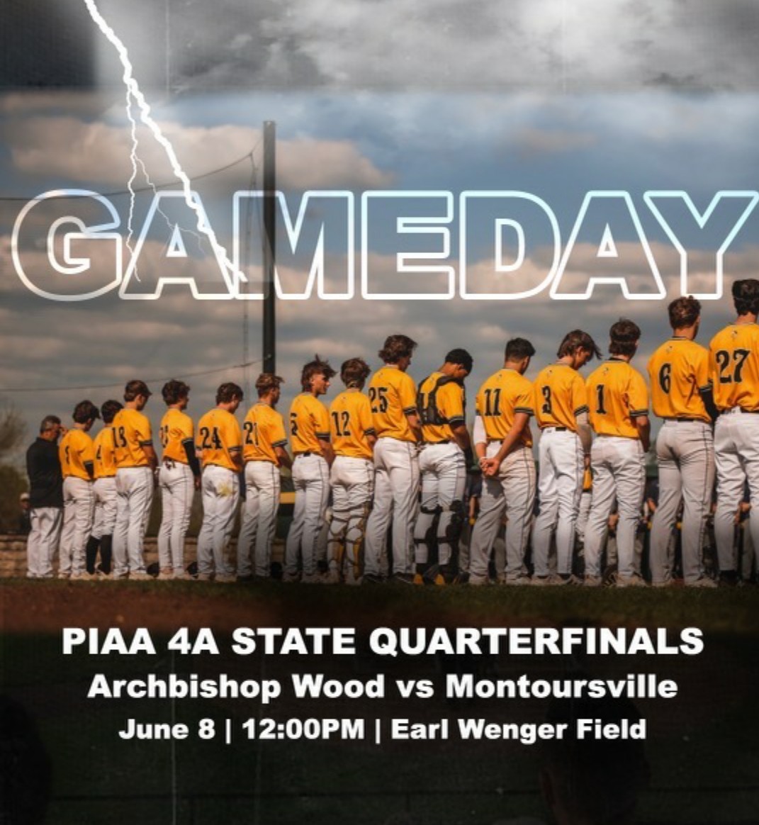 WoodVikingsBSBL's tweet photo. Game Day! PIAA 4A State Playoffs! ... Vikes play Montoursville today (at Earl Wenger Field). 12:00 start. Go Vikes! @Wood_Vikings @ArchbishopWood @AOPathletics @PCLAthletics 
Tickets: https://t.co/lAeTmfJQkR https://t.co/LEUeSKHiNw