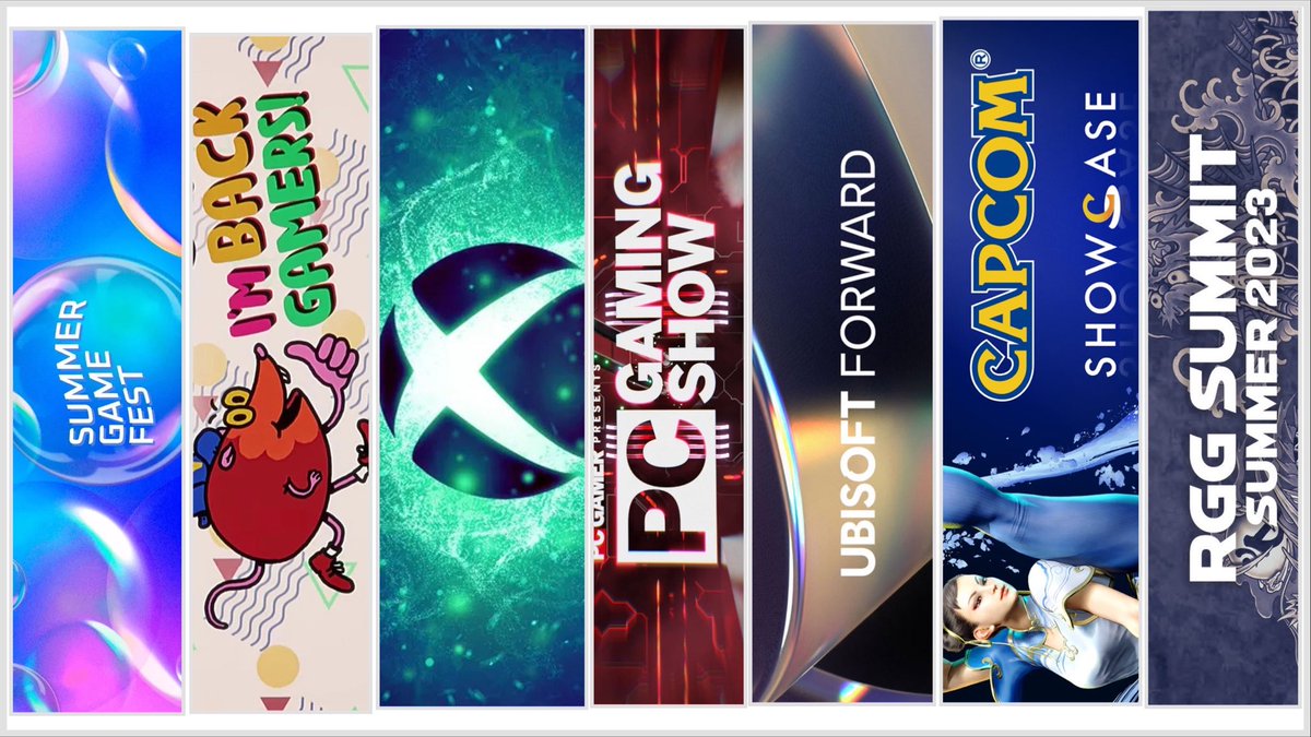 Naomi_Misora93's tweet image. Vamos a repasar días y horarios🤍

- 8 de Junio #SummerGameFest 21:00
- 8 de Junio #DevolverDirect 23:59
- 11 de Junio #Xboxshowcase 19:00
- 11 de Junio #PcGamingShow 22:00
- 12 de Junio #UbisoftForward 19:00
- 12 de Junio #CapcomShowcase 23:59
- 16 de Junio #RGGSummitSummer 5:00