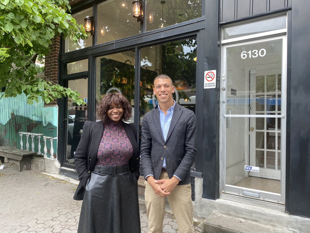 Very happy to have met with the extraordinary borough mayor of NDG-CDN. Thank you for your wonderful work, @GraciaKatahwa. Cities are essential to the well-being of citizens & deserve more powers and means from the federal & provincial govts. #canpoli #qcpoli #ndgwestmount