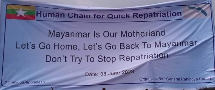 PacifistRiaz786's tweet photo. Demonstration in the world largest Rohingya Refugee Camp for Go Ro Original Home Land, Safety, and Dignified Repatriation.
#GoHomeCampaign 
#GoToOriginalHomeLand
#CitizenshipRights 
#Justice4Rohingya 
#Justice_from_icc 
#justice_from_icj

#CRD https://t.co/RV88CyBftR
