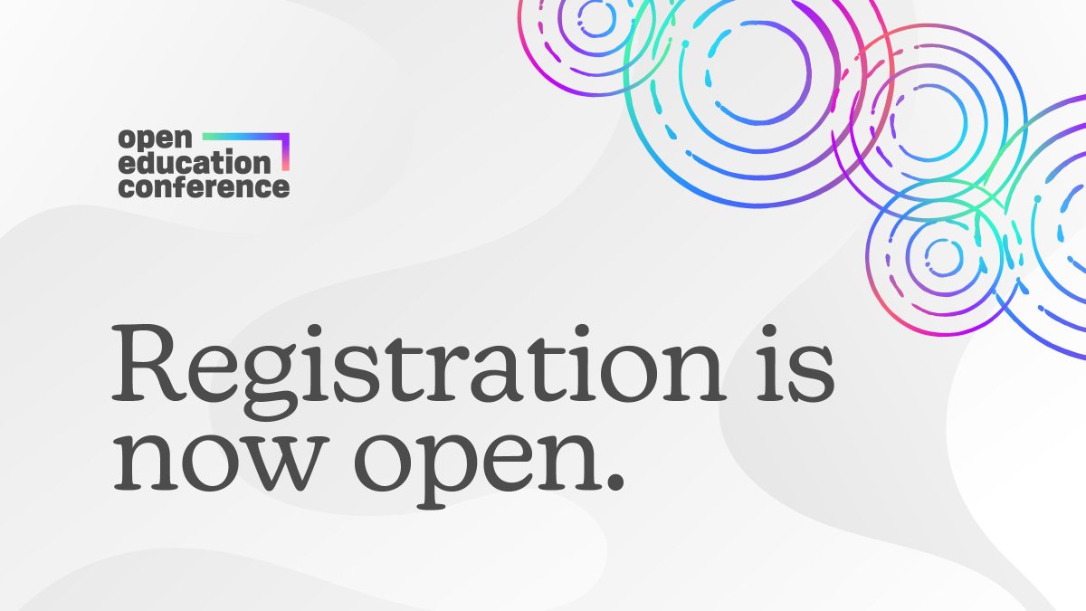 Registration for #OpenEd23 is now open! Don't miss out on the earlybird rate - register today: openeducationconference.org/2023/registrat…