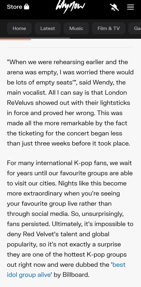 'Armed with the best discography in K-pop and excellent vocals, they remind us it’s more than a concert, but an experience' 

Read Why Now UK's review of @RVsmtown's #RtoVinLondon here

🔗 whynow.co.uk/read/red-velve…

Our ReVeluv ego 📈📈📈
#RedVelvetinLondon @RVsmtown