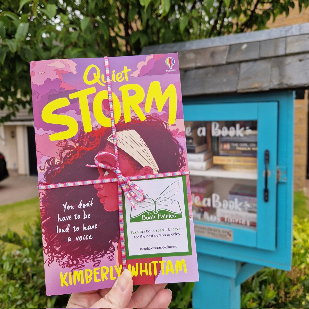 We are celebrating the release of #QuietStorm by #KimberlyWhittam today by hiding copies around the UK. Will you spot this one in the Little Book House in Dunfermline. 
#ibelieveinbookfairies #TBFQuiet #TBFUsborne #BookBirthday #BookRelease #NewBook #DebutBookFairies #DebutAuthor