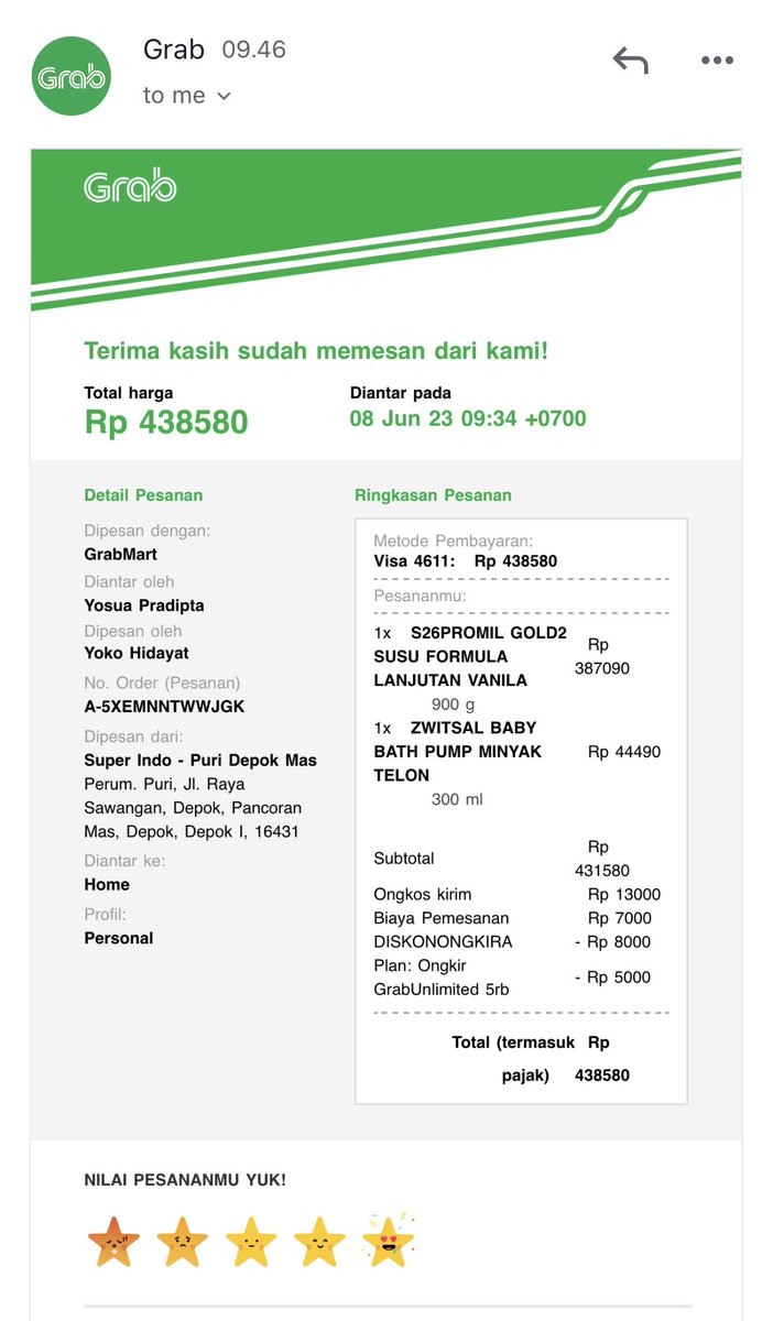 Halo <a href="/InfoSuperIndo/">SuperIndoSupermarket</a> kalau pengunci susu formulamu hilang 1 ada di rumahku. Tadi pesen via <a href="/GrabID/">Grab Indonesia</a> keknya lupa di lepas. Wkwkwkwkwkwkwk